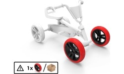 Koło 9x2 - Czarny/czerwony przód