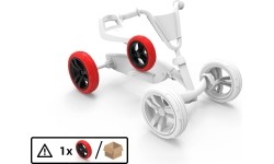 Koło 9x2 - Czarny/czerwony tył