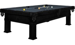 Stół bilardowy, Pool, Bern, 8 stóp, czarny, obrus klubowy żółto-zielony
