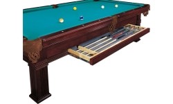 Stół bilardowy, Pool, Bern, 8 stóp, czarny, obrus klubowy żółto-zielony