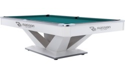 Stół bilardowy, Pool, Rasson Victory II Plus, biały, 8 stóp, Simonis 760 niebieskozielony