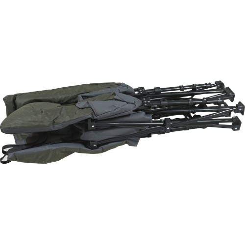 Składany leżak kempingowy EASY szaro-zielony