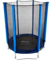 Trampolina Plum Junior z siatką ochronną, niebieska, 4 stopy