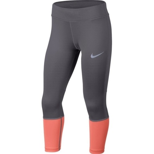 Legginsy młodzieżowe Nike G NK Pwr Tght Crop Grey Orange 890208 036