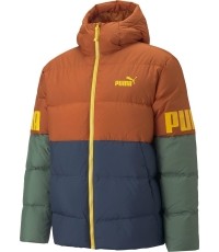 Kurtka męska Puma Power Hooded Down Puff Orange Green Blue 849335 64