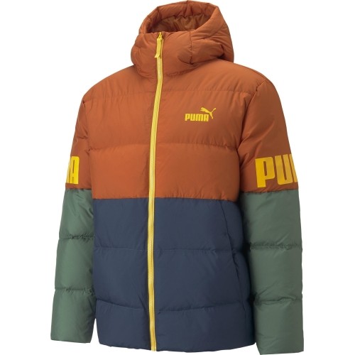 Kurtka męska Puma Power Hooded Down Puff Orange Green Blue 849335 64