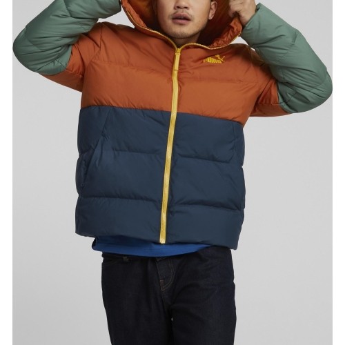 Kurtka męska Puma Power Hooded Down Puff Orange Green Blue 849335 64