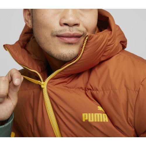 Kurtka męska Puma Power Hooded Down Puff Orange Green Blue 849335 64