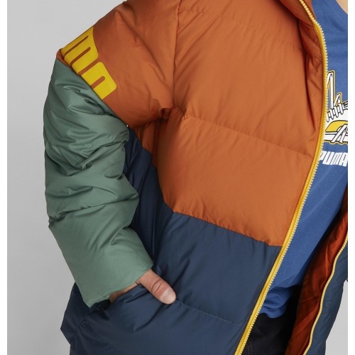 Kurtka męska Puma Power Hooded Down Puff Orange Green Blue 849335 64