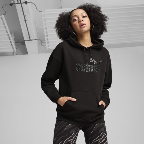 Bluza damska Puma Ess+ Animal Hoodie Fl Black 681492 01