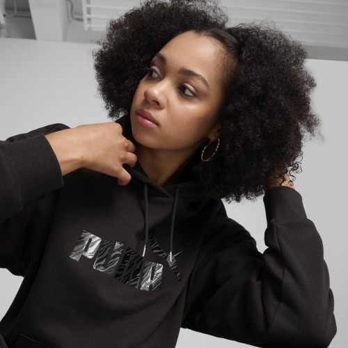 Bluza damska Puma Ess+ Animal Hoodie Fl Black 681492 01