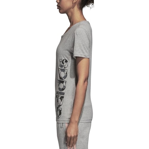 Bluzka Adidas AOP Linear Tee Grey Heather DJ1600