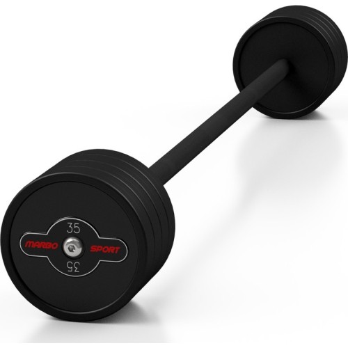 Sztanga gumowana prosta 35 kg czarny mat - Marbo Sport