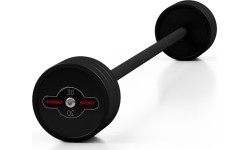 Sztanga gumowana prosta 30 kg czarny mat - Marbo Sport