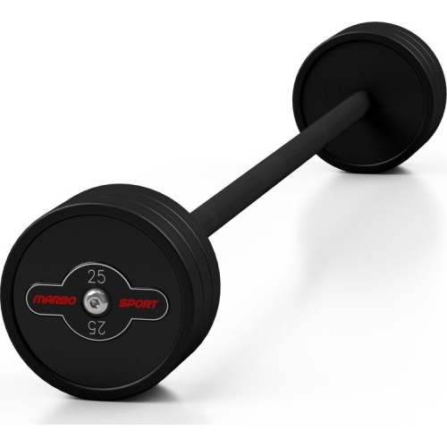 Gryf prosty gumowany 25 kg, czarny mat – Marbo Sport