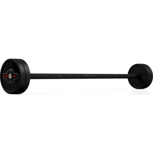 Sztanga gumowana prosta 15 kg czarny mat - Marbo Sport