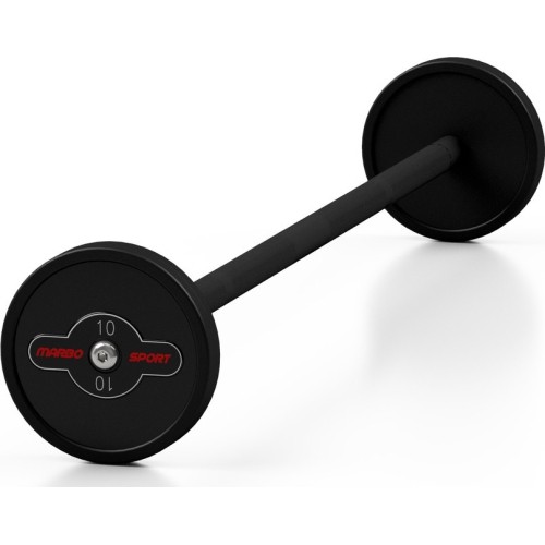 Sztanga gumowana prosta 10 kg czarny mat - Marbo Sport