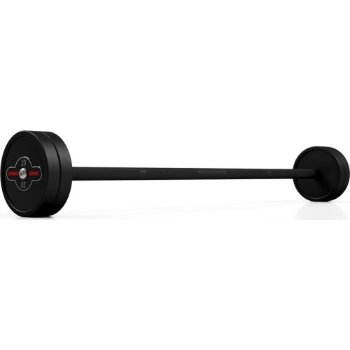 Sztanga gumowana prosta 20 kg czarny mat - Marbo Sport