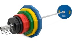 Zestaw talerzy olimpijskich z gumową powłoką Newton Fitness OP-140