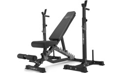 Zestaw MS34_2.0 | Ławka dwustronna + wielopoziomowe stojaki (2 sztuki) pod sztangę z asekuracją - Marbo Sport