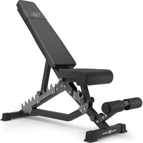 Zestaw MS34_2.0 | Ławka dwustronna + wielopoziomowe stojaki (2 sztuki) pod sztangę z asekuracją - Marbo Sport