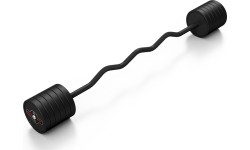 Sztanga gumowana łamana 55 kg czarny mat - Marbo Sport