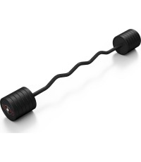 Sztanga gumowana łamana 50 kg czarny mat - Marbo Sport