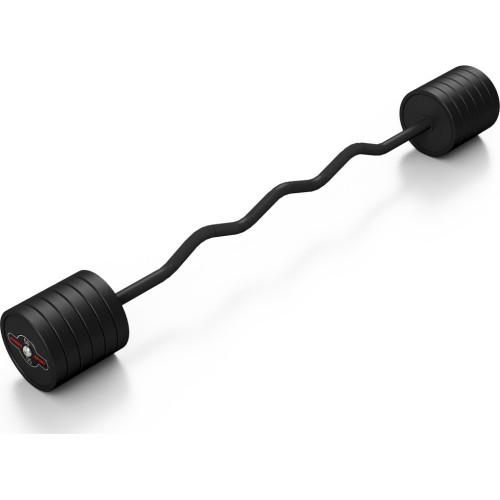 Gumowany gryf łamany 50 kg czarny mat - Marbo Sport