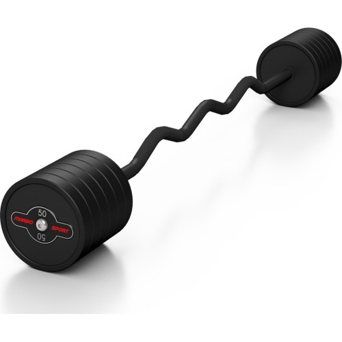 Gumowany gryf łamany 50 kg czarny mat - Marbo Sport