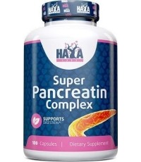 Haya Labs Super Pancreatin Enzymes (Pankreatino virškinimo fermentai) 100 kaps.