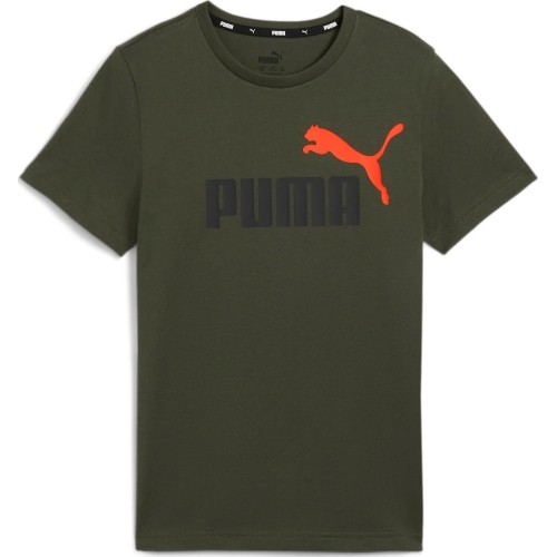 Puma Marškinėliai Paaugliams Ess+ 2 Col Logo Tee Khaki 586985 77