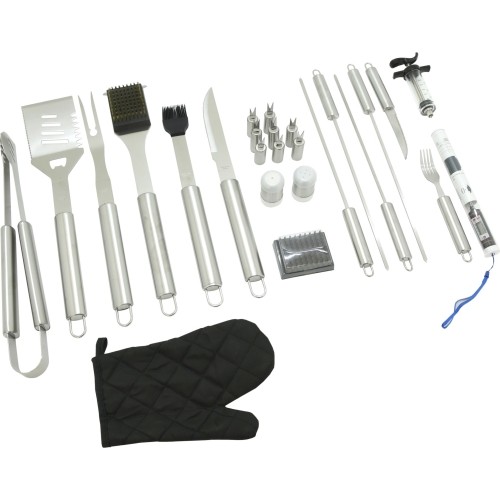 Zestaw narzędzi do grillowania Cattara - 27 elementów, etui tekstylne