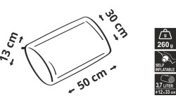 Poduszka samopompująca turystyczna podróżna Cattara - Zielona, 50 x 30 x 13 cm