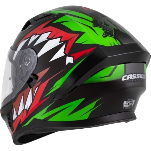 Kask motocyklowy Cassida Orbit StriX czerwony/zielony/szary/biały/czarny