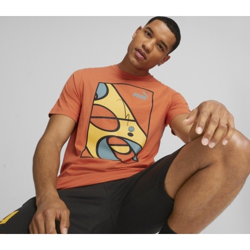 Puma Graphics Court Tee koszulka męska Chili Orange 674481 94