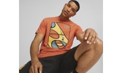 Puma Graphics Court Tee koszulka męska Chili Orange 674481 94