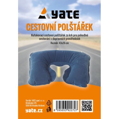 Dmuchana poduszka pod kark Yate, niebieska