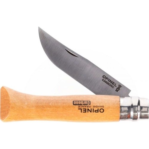 Nóż Opinel 9 carbon z rękojeścią bukową w blistrze