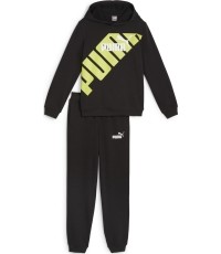 Dres sportowy dla młodzieży Puma Power Sweat Suit, czarno-żółty 679999 51
