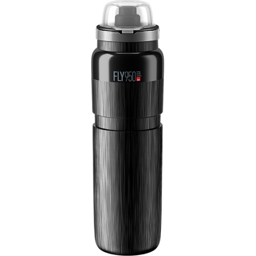 Butelka Elite FLY MTB TEX czarna, szare logo 950ml