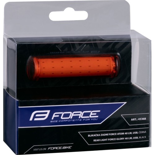 Lampa tylna FORCE ATOM 40LM USB, czarna