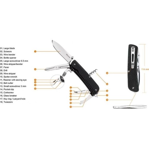 Ruike LD31-B nóż kieszonkowy, wielofunkcyjny