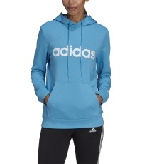 Bluza damska z kapturem Adidas W Lin FT, niebieska, HE9359