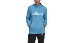 Bluza damska z kapturem Adidas W Lin FT, niebieska, HE9359