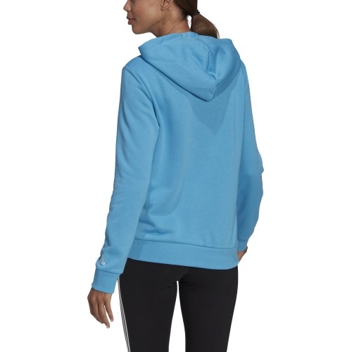 Bluza damska z kapturem Adidas W Lin FT, niebieska, HE9359