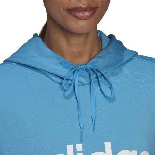 Bluza damska z kapturem Adidas W Lin FT, niebieska, HE9359