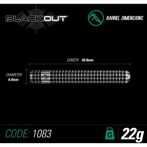 Rzutki Winmau Blackout ze stalowym grotem 22 g