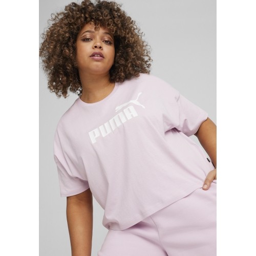 Bluzka damska Puma Ess Cropped Logo różowa 586866 60
