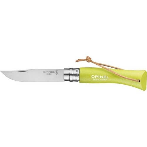 Nóż Opinel Colorama 07 inox z temblakiem, jasnozielony