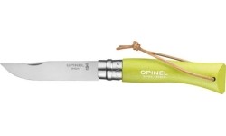 Nóż Opinel Colorama 07 inox z temblakiem, jasnozielony